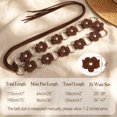 thumbnail image 5 of JASGOOD Womens Boho Braided Belt Western Cowgirl Flower Waist Belt for Dresses, Coffee, 170cm, 5 of 8