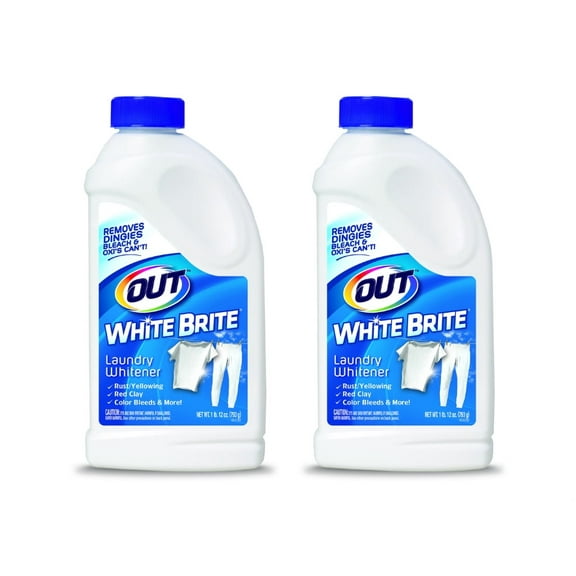OUT White Brite Laundry Whitener Powder, 1 lb 12 oz, 2 Bottles