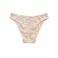 thumbnail image 2 of Women Marled Ribbed Low Rise Cheeky Briefs Breathable Underwear Shiny XL, 2 of 5