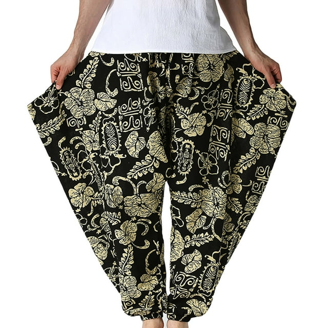 Birdeem Pantalon Décontracté Mode Rétro Imprimé Taille Mi-Haute pour Hommes