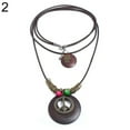 thumbnail image 3 of SmartBy Vintage Women Jewelry Dragon Leaf Wood Circle Necklace Multi-layer Sweater Chain, 3 of 8