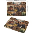 thumbnail image 2 of Rustic Lodge Dish Drying Mat 18x24 Inches, Forest Bear Moose Fox Wildlife Wood Cabin Washable Absorbent Dishes Drainer Rack Pad for Kitchen Counter Country Camp Style Decor, 2 of 6