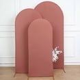 thumbnail image 5 of BalsaCircle 5 ft Terracotta Fitted Matte Spandex Round Top Wedding Arch Backdrop Stand Cover Party Events Decorations, 5 of 7