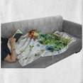 thumbnail image 6 of Watercolor Soft Flannel Fleece Throw Blanket, Floral Jungle Foliage Summer Design Butterfly Dragonfly Herbs Fresh Leafage, Cozy Plush for Indoor and Outdoor Use, 50" x 60", Multicolor, by Ambesonne, 6 of 6