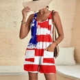 thumbnail image 5 of Women's Jumpsuit Short for Independence Day Adjustable Short Overalls Loose Wide-Leg Jumpsuit with Pockets Beach Summer Clothing, 5 of 6