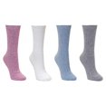 thumbnail image 2 of Carole Hochman 4 Pair Women's Lounge Socks - 2 Pink/Ivory/Gray Shoe Size 4-10, 2 of 2