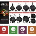 thumbnail image 5 of Cast Iron Skillet Set - 6" + 8" + 10" + 12" Pre-Seasoned Oven Safe Cookware Kit, 5 of 10