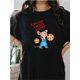 thumbnail image 1 of Women's "If You Give a Mouse a Cookie" Graphic Tee - Soft, Breathable Short Sleeve, Casual Summer Style with Fun Mouse & Design, Casual Wear | Whimsical Design | Comfortable Fit, 1 of 6
