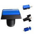 thumbnail image 1 of Veeki Bleu Jeu d'Arcade Remplacement Rectangulaire DC 12V Éclairé LED Bouton Poussoir avec Micro-Interrupteur-51504, 1 of 4