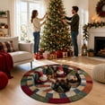 thumbnail image 6 of Christmas 3D Rug,Optical Illusion Round Area Mat, Decorative Deep Vortex Illusion Rug With Depth Pattern,Funny Santa Claus Non-Slip Mats,For Living Room & Bedroom Christmas Decor (A,39.37"), 6 of 7