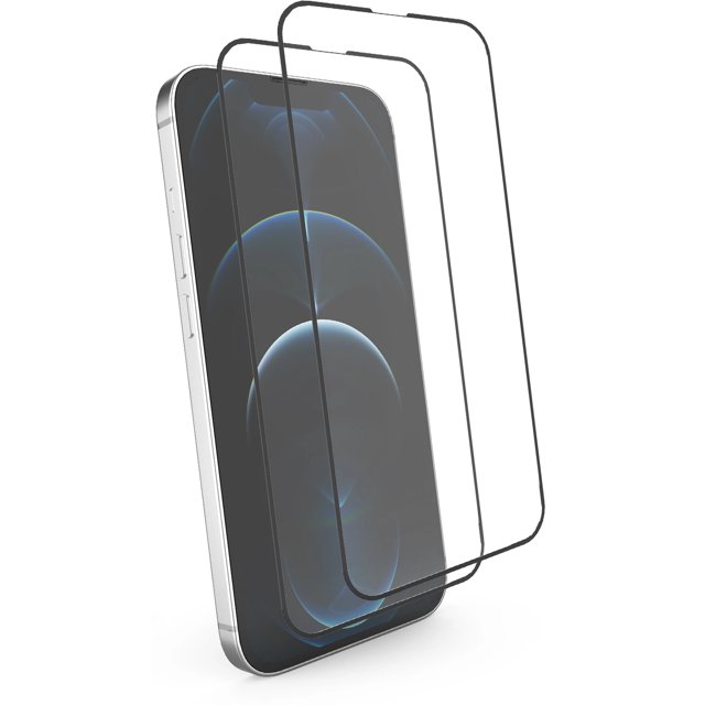 Exian Verre Trempé pour iPhone 13 Pro Max Colle Complète Bord à Bord 2 Pcs/Pkg