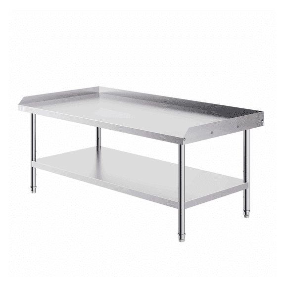 Stainless Steel Work Table 30x60x26 inch, Commercial Food Prep Table with Backsplash, Adjustable Height Metal Worktable for Kitchen Restaurant Hotel Garage