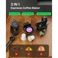 thumbnail image 6 of Open Box HBN 3-in-1 Coffee Maker, Multi Coffee Maker Single Serve for Nespresso Capsule & K-Cup Pods & Ground Coffee, 19Bar One-Touch Brewing Espresso Machine, 20oz Removable Water Tank, 1450W Fast Heat, 6 of 8