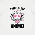 thumbnail image 4 of Inktastic I Really Love Anime with Cute Anime Cat and Hearts Boys or Girls Baby T-Shirt, 4 of 5