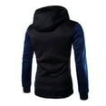 thumbnail image 3 of Capreze Hoodie For Men Lightweight Fleece Sherpa Lined Winter Warm Jacket Buttons Down Colorblock Hood Sweatshirts Coat With Pockets Navy Blue 5XL, 3 of 3