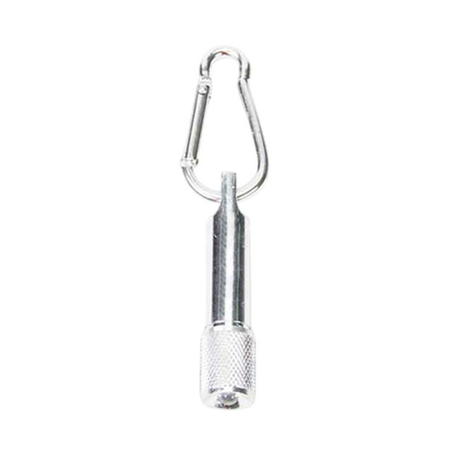 Y-059 Silver Small Flashlight Aluminum Alloy Material Keychain Light For Camping Hiking Outdoor Activities Strong Brightness Mini Size Portable Rotary Switch Operation #99Qt9
