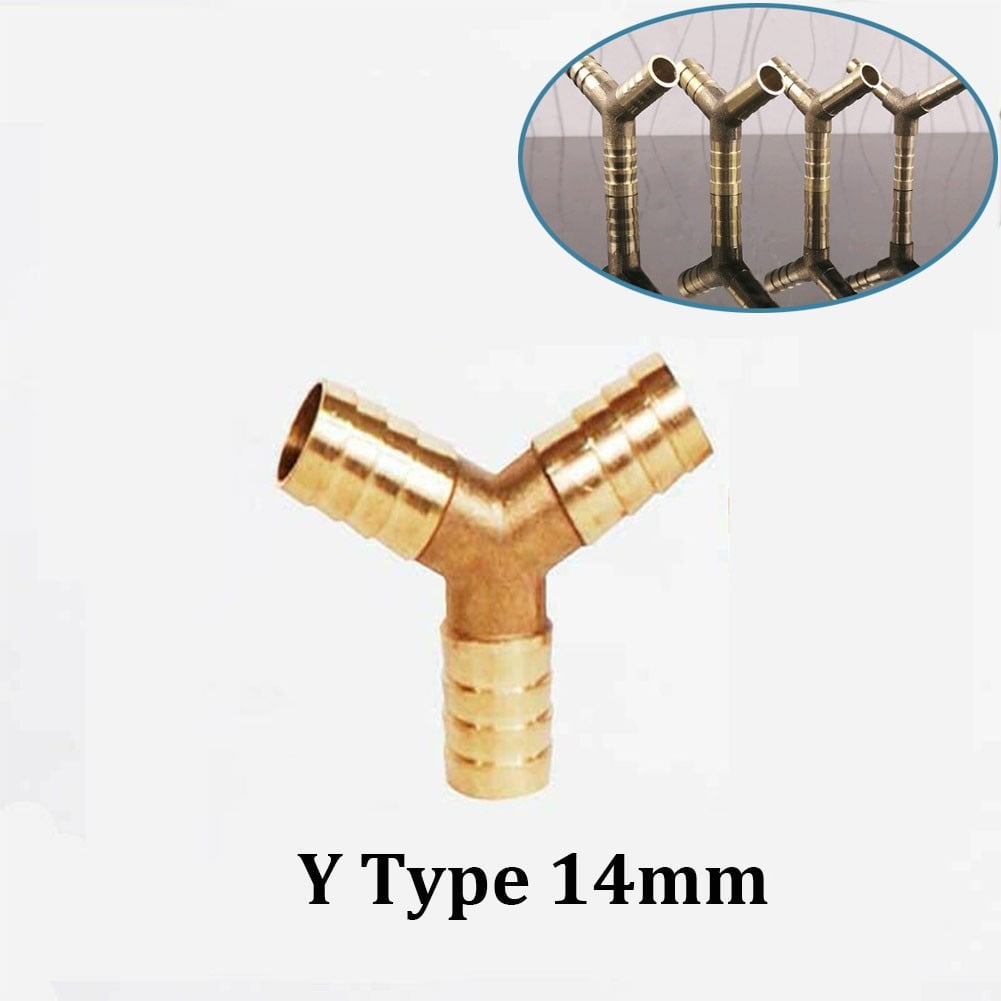 5X Brass T Type Joiner Fuel Hose Joiner Tee Connector Air Water Gas 6mm