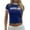 Blue, variant on Fgnfyis Vintage Graphic Baby Tees for Women Brazil Shirt Tops Mexico Crop 2000s Summer Going Out Tops Tshirts for Women Blue M