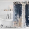 thumbnail image 4 of Navy Blue Grey Waterproof Fabric Shower Curtain, Modern Abstract Art Rustic Waterproof Fabric Shower Curtain for Bathroom Curtains Bathtubs Hotel Washable Shower Curtains with 12 Hooks Stall 48x72in, 4 of 8