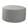 thumbnail image 2 of Housse Extensible pour Ottoman Housses Rondes pour Tabouret Repose-Pieds Extensibles, Matériau Épais et Doux, Tissu, Gris, 2 of 8