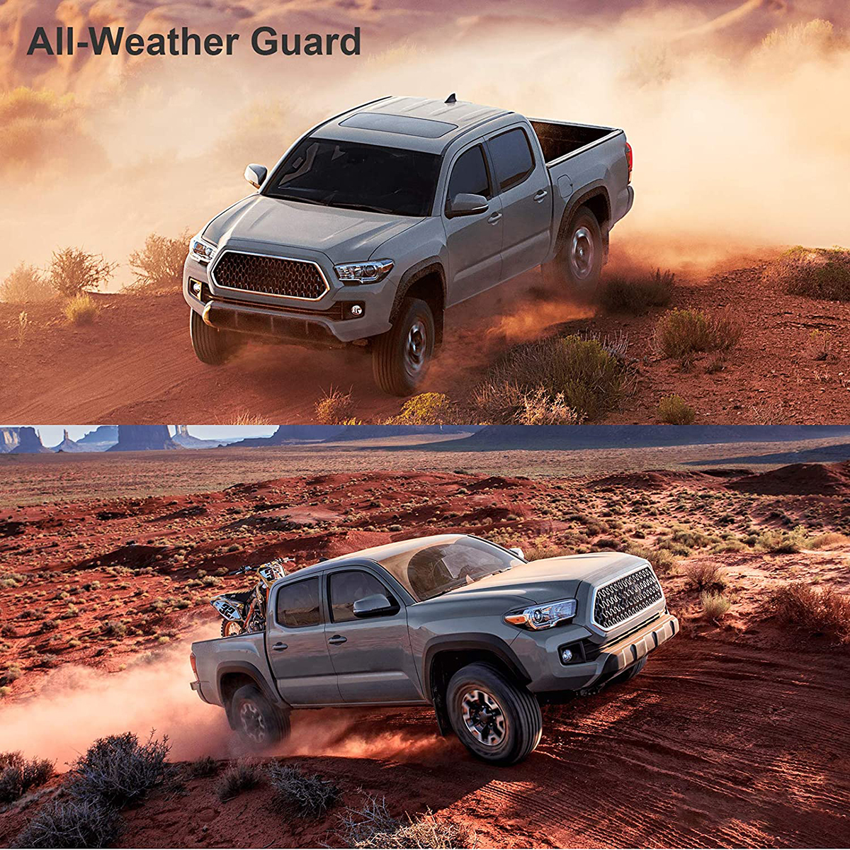 RVNI TPE Rubber for 2018-2023 Toyota Tacoma Double Cab Floor Mats Set, All-Weather Protection