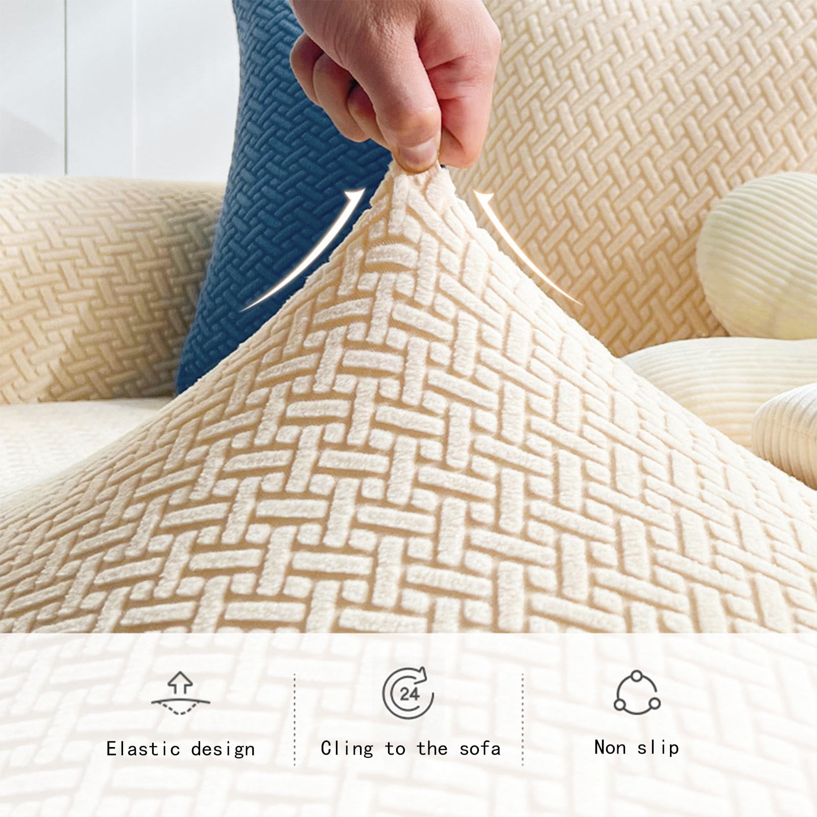 Kiplyki Sofa Cover Stretch Sofa Cover High Stretch Sofa Cover Pet Dog Friendly Non-slip Oversized Elastic Furniture Cover