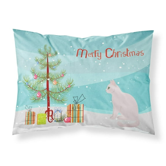 Burmilla 2 Cat Merry Christmas Fabric Standard Pillowcase CK4756PILLOWCASE