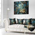 thumbnail image 3 of Fleur Fractale Bleu Or Symmétrique - Coussin Abstrait - 18x18, 3 of 5