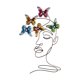 thumbnail image 1 of Metal Wall Art Abstract Line Person Butterflies Decoración de pared, escultura de pared, adorno colgante para la oficina del dormitorio interior, 1 of 7