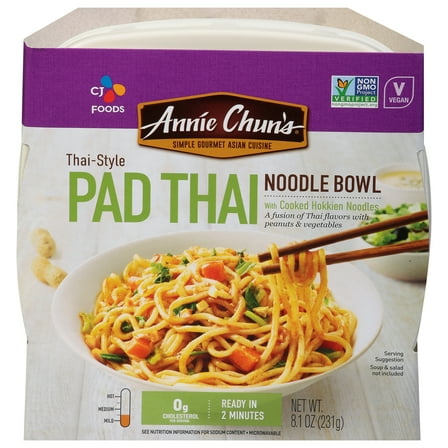 (4 pack) Annie Chun's Pad Thai Noodle Bowl, 8.1 oz