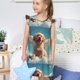 thumbnail image 4 of Fotbe Cute Angel Winged Dog Vestido de Dormir para Niñas de 3 a 10 Años, Mangas Cortas, Estilo Princesa, Pijama Camisón con Mangas Voladas-Large, 4 of 6