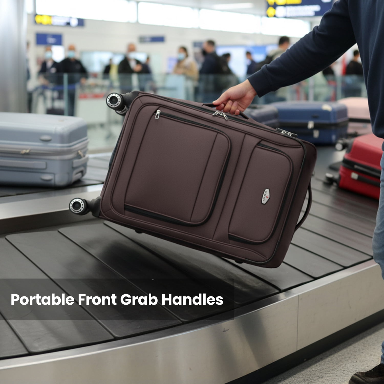 2-Piece Softside Luggage Set Expandable Spinner with TSA Lock, Lightweight Carry-On & Large Checked Suitcase,20"/30",Coffee - WD1622