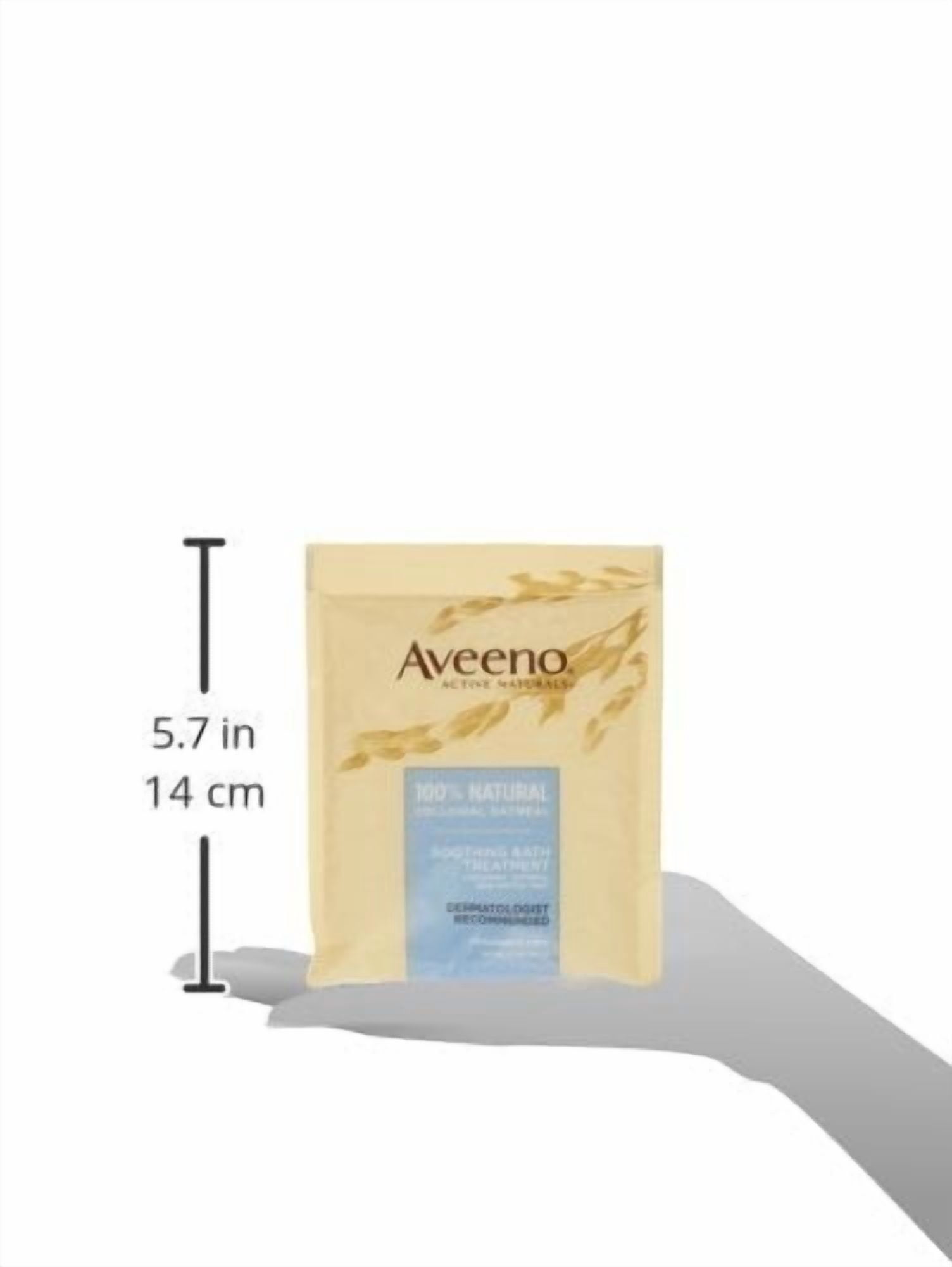 Aveeno Active Naturals Soothing Bath Treatment Packets, Fragrance Free, 1.5 oz, 8 Ct (1 Pack)
