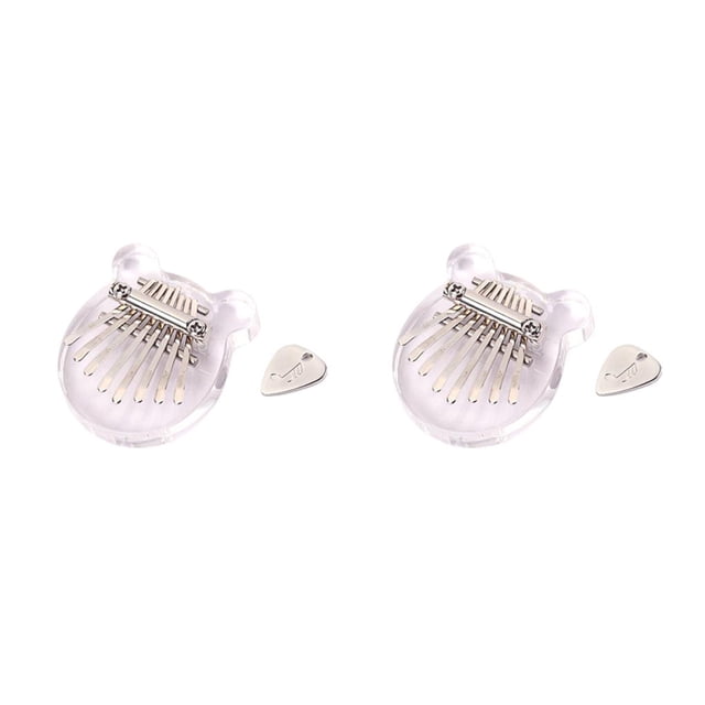 Eigraketly 8 Key Kalimba with Metal Pick Instrument Exquisite Musical Acrylic Piano Lovely Pendant for Beginner Adult Accessories Claro 2piezas Eigraketly CBP493607