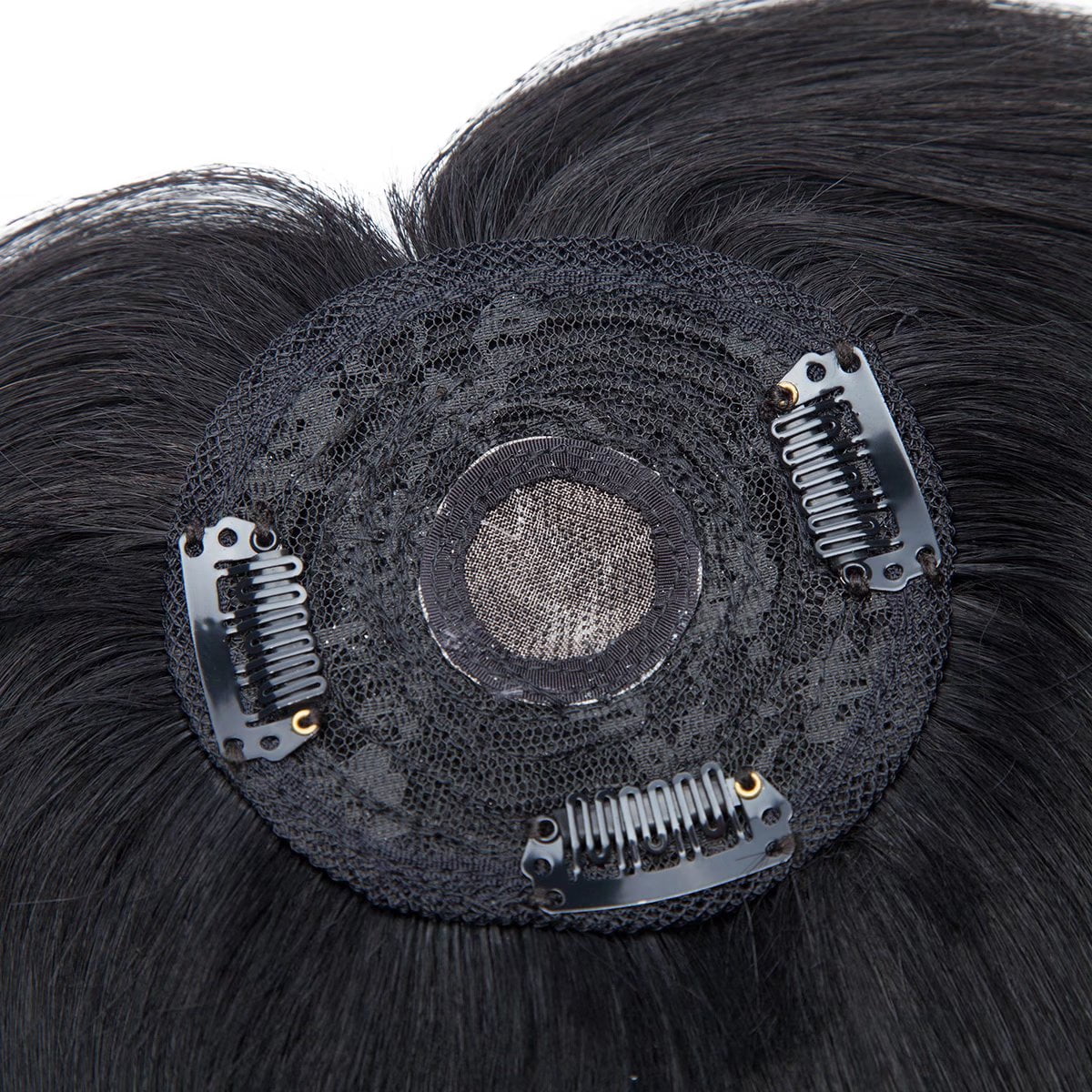 MY-LADY Silk Mono Base Clip in Topper 100% Remy Human Hair Extensions Women Toupee Hairpiece with Bangs for Thinning Hair