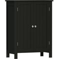 thumbnail image 3 of ZENY Wooden 2 Door Bathroom Cabinet Storage with 3 Shelves Free Standing, Black, 3 of 9