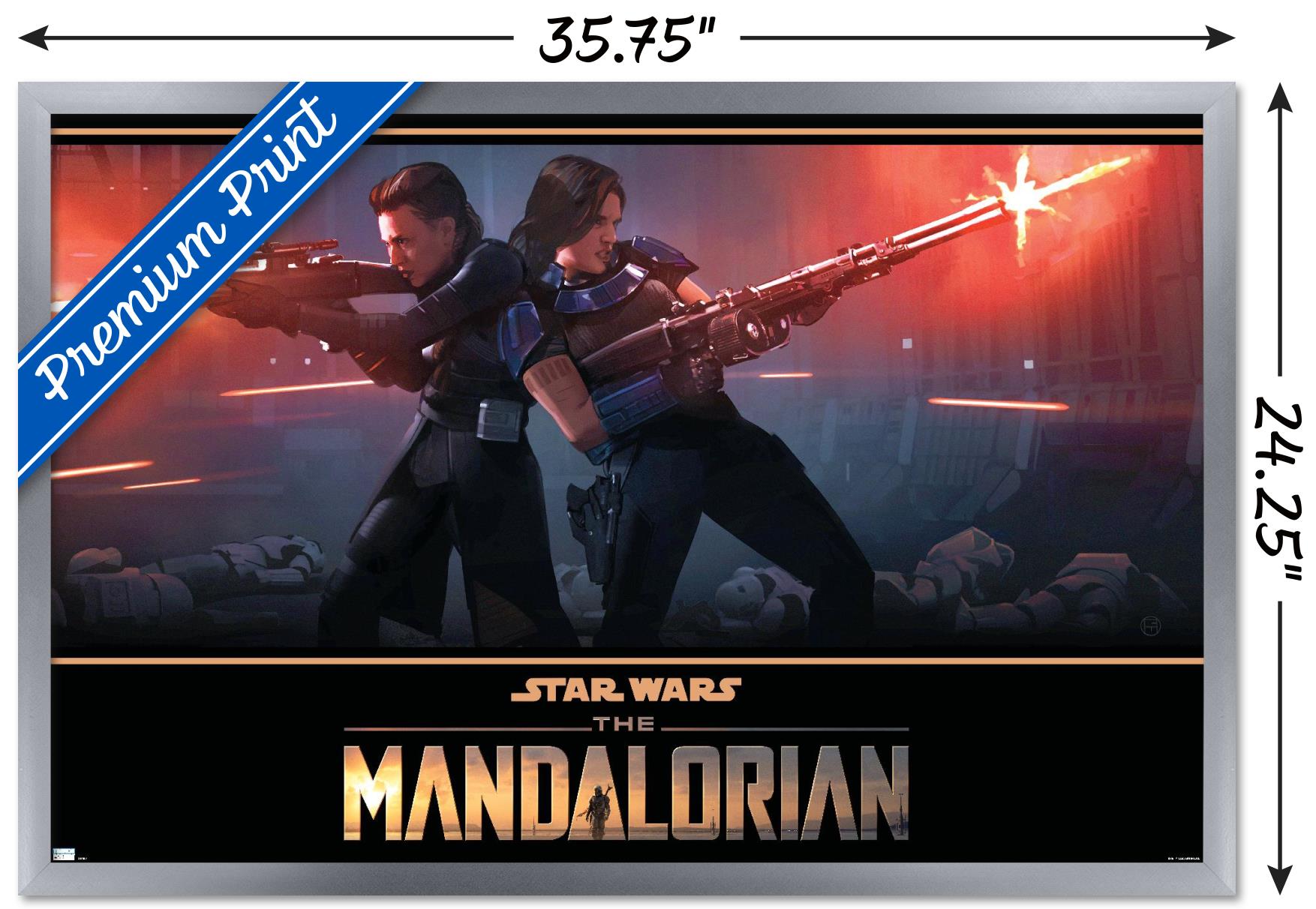 Star Wars: The Mandalorian Season 2 - Back to Back Wall Poster, 22.375" x 34", Framed
