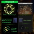 thumbnail image 4 of Morttic Solar Fairy Lights Outdoor ,Waterproof 33ft 100 LED Solar String Lights 8 Modes Dark Green Leather Wire Lights for Tree Garden Patio Wedding Party Yard Christmas Decor Warm White, 4 of 9