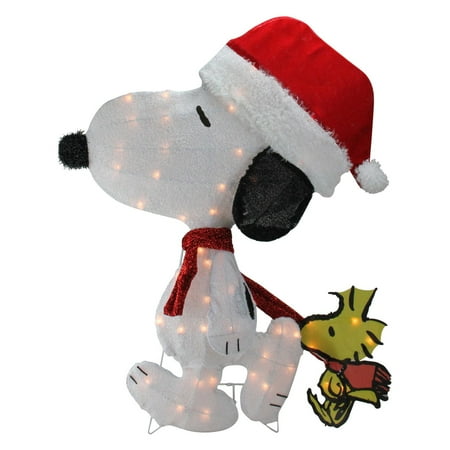 - Northlight 32 in. Pre Lit Peanuts Snoopy and Woodstock Yard Art Decoration