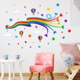thumbnail image 3 of Un conjunto de pegatinas de pared de nubes arcoíris, globos aerostáticos y mariposas, 3 of 4
