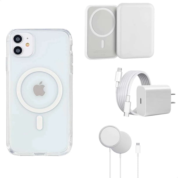 YUWY Kit Accesorios Compatibles Con MagSafe Para iPhone 12 Antigolpes Combo de Funda Baería Base y Cargador Para iPhone 12 Kit Accesorios Regalo Para iPhone