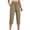 Khaki, variant on Guluxicc Women's Cargo Pants with Multi Pocket Elastic Waist Drawstring Cropped Trousers for Everyday Summer Fall
