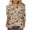 #211-Khaki, variant on Craaazy Women's Vintage Floral Print 3/4 Length Sleeve Crewneck Spring T-shirts Gifts