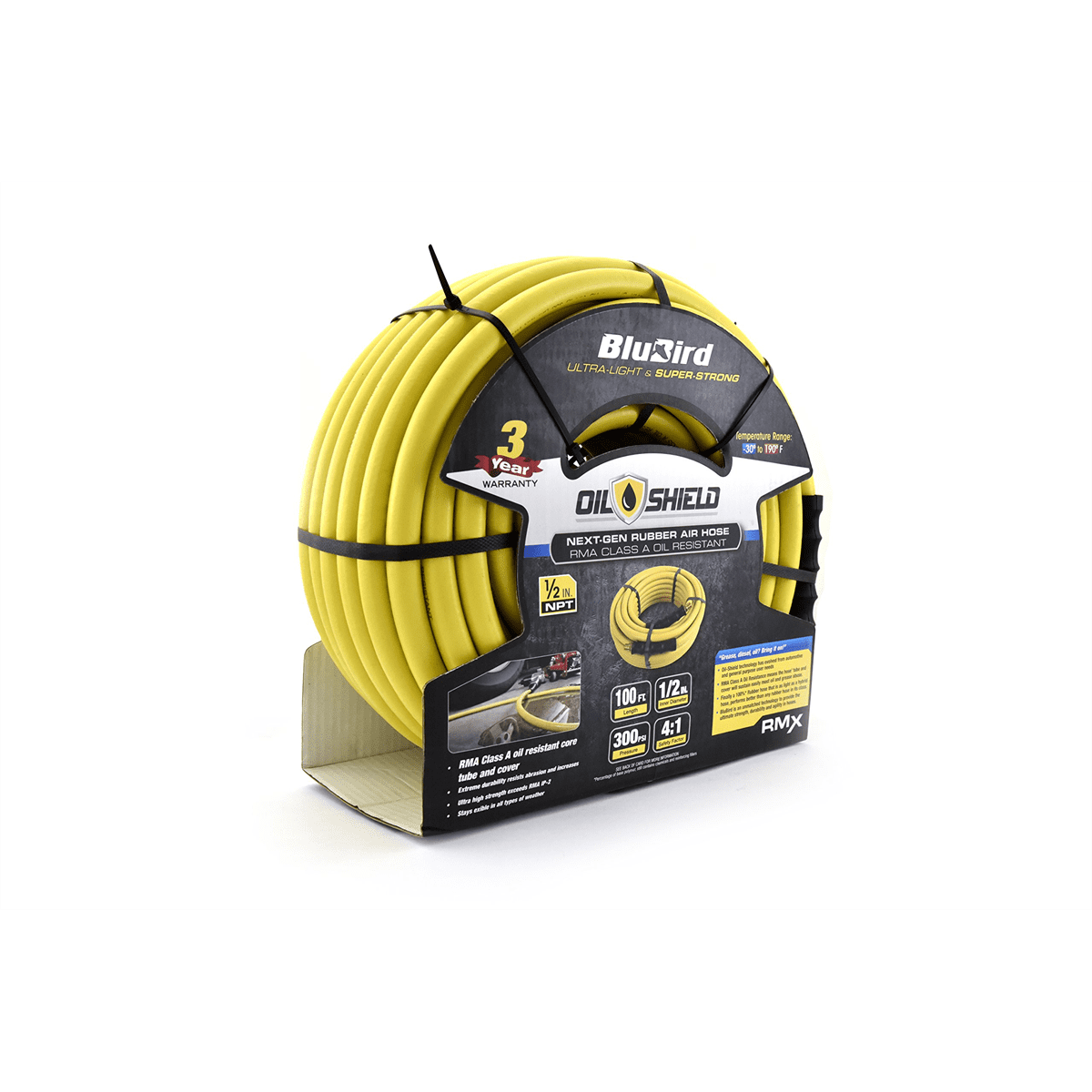 Blubird OS12100 1/2" x 100' Class A Rubber Air Hose - Range -50F to 200F