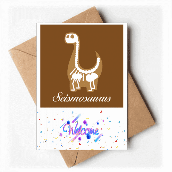 b dinosaur diplodocus art deco fashion Welcome Back Greeting Cards Envelopes Blank