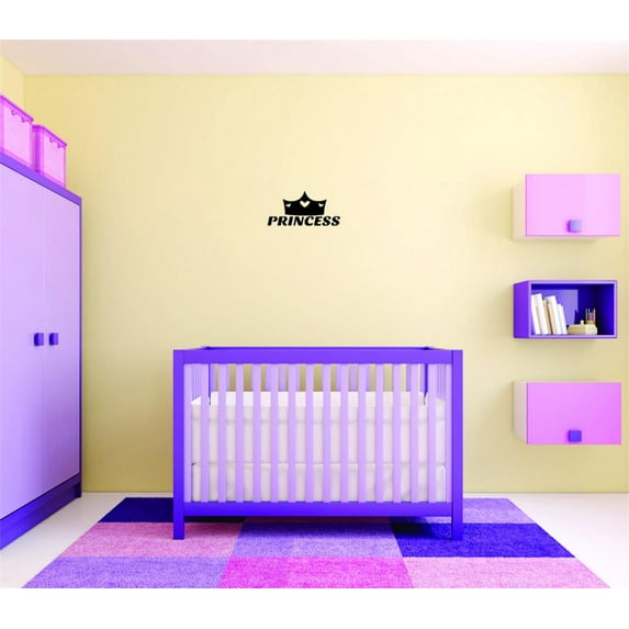 Decal Wall Sticker - Princess Crown Girls Teen Kids BedroomHome Decor Picture Art 18x18 Inches