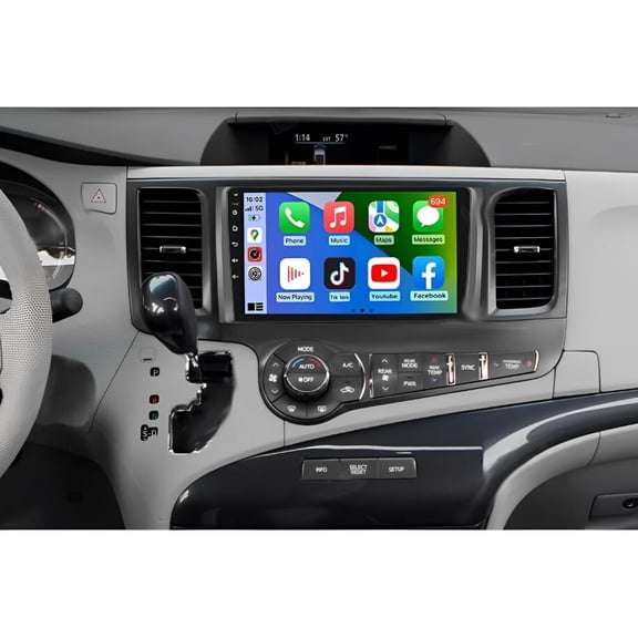 9in Android 13 Car Stereo Radio GPS Navigation 2 32G for Toyota Sienna 2011-2014 Built-in Wireless CarPlay Android Auto Car Screen with Bluetooth WiFi FM/RDS DSP SWC