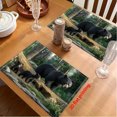 thumbnail image 2 of 2D flat printing, 4pcs Placemat, Black bear family in the forest, Suitable for holiday dining and kitchen decor, 2D Flat, Holiday Placemats, Kitchen Accessories, Whimsical Decor, 2 of 4