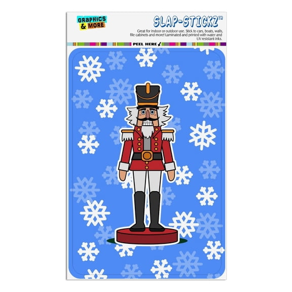 Grinning Nutcracker Soldier with Snowflakes Home Business Office Sign
