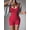 Red, variant on Women Rompers Sleeveless Square Neck Stretch Contrast Workout Active Tank Romper